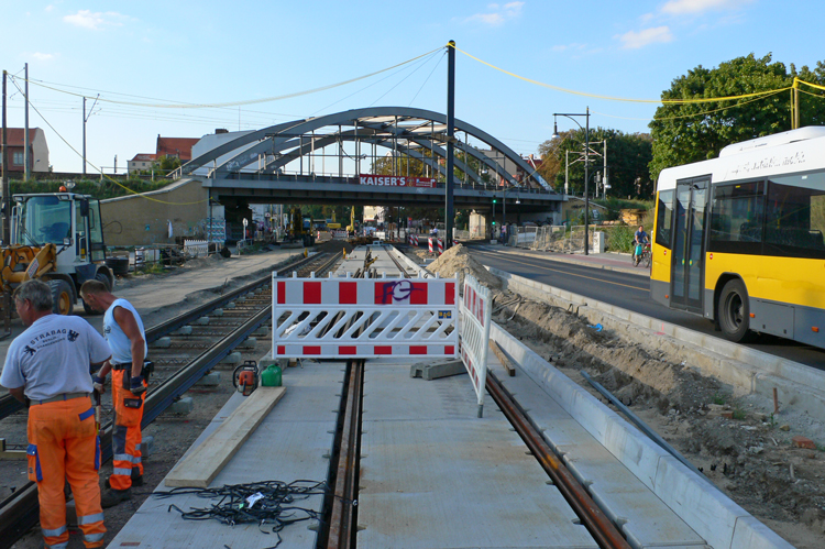 Neues Teilstück Berliner Str. Straenbahngleise